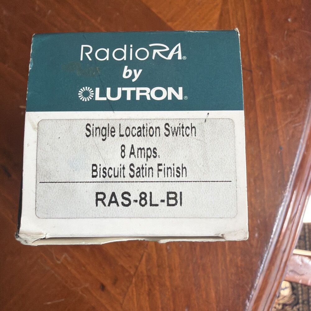 Lutron RadioRA RAS-8L-BI 8A Single Location Switch Biscuit Satin NEW IN BOX